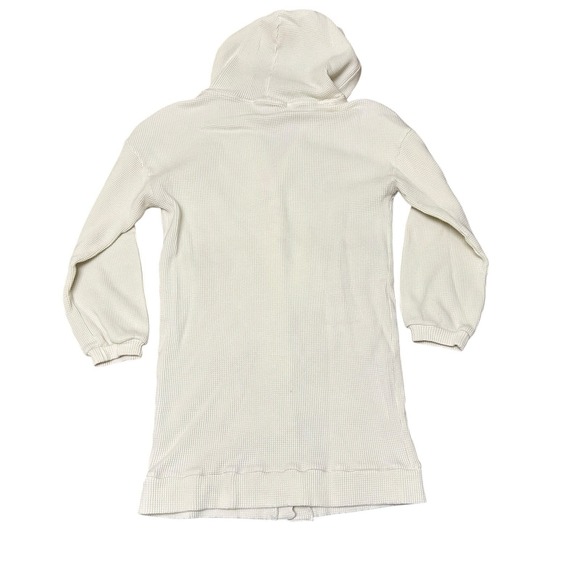 The Good Alma Womens Organic Cotton Waffle Knit Hooded Cardigan Button-Front L - Picture 4 of 11